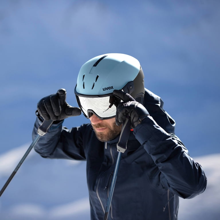 adjustable mens snowboarding helmets Ski helmet UVEX instinct visor 21/22 Black / blue 53-56