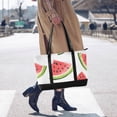 thumbnail image 4 of FORMRS Canvas Laptop Tote Bag for Women with 15.6" Computer Compartments Shoulder Handbag, Cartoon Watermelon, 4 of 7