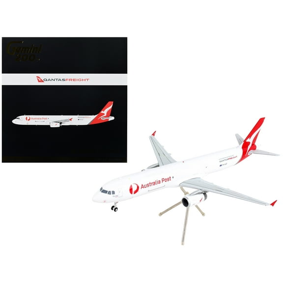 Airbus A321P2F Commercial Aircraft White with Red Tail "Gemini 200" Series 1/200 Diecast Model Airplane by GeminiJets