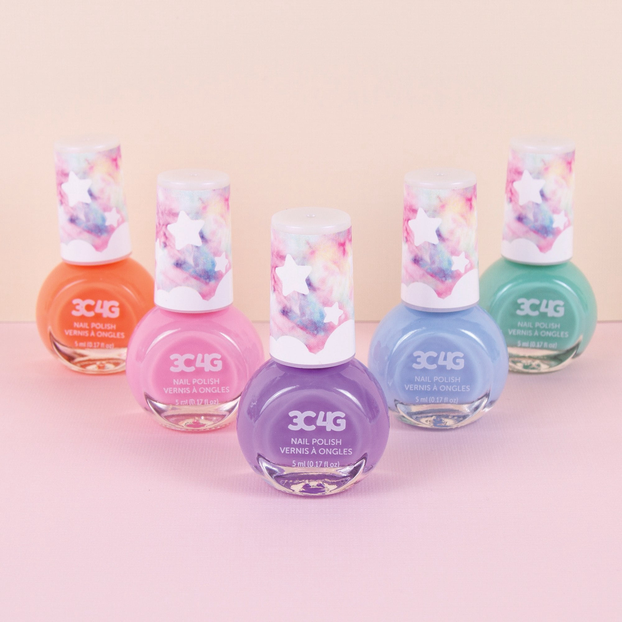 3C4G: Pastel Dreams Nail Polish Set - 5 Bottles, Make It Real, Teens Tweens & Girls, Non-Toxic Long-Lasting Polish, Soothing Shades, Three Cheers For Girls, Kids Ages 8+