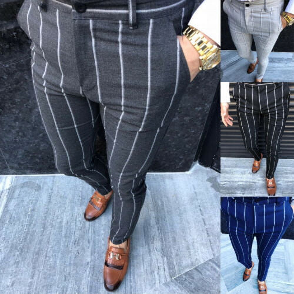 Dolce & Gabbana Blue Wool Striped Men Formal Trouser Men's Pants