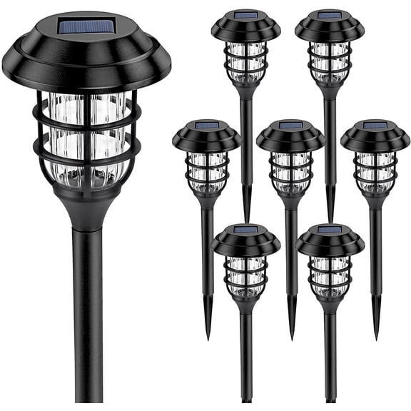 SOLPEX Solar Lights for Outside, Solar Outdoor Pathway Garden Lights Waterproof, Solar Powered Landscape Lighting for Yard, Garden, Pathway, Patio, Porch, Walkway, Driveway, 8 Pack(Cold White)
