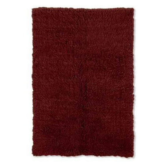 Linon 3A Flokati Area Rug, Burgundy, 3ft. x 5ft.