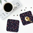 thumbnail image 4 of Fuzoiu Mushrooms3 Print Leather Coasters Set,Drink Coasters Set of 4,for Tabletop Protection, Durable PVC Coasters,Home Décor and Housewarming Gift-Square, 4 of 6