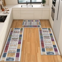 IsecretJoy Non Slip Kitchen Rugs Sets of 3, Washable Kitchen Mats for Floor Waterproof Stain Resistant Runner Rug for Kitchen, Laundry Room, Hallway