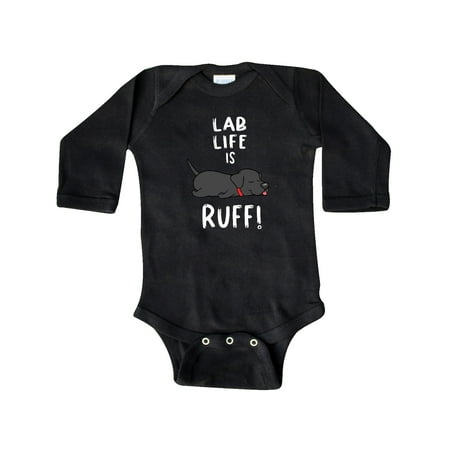 

Inktastic Lab Life is Ruff! Labrador Retriever Gift Baby Boy or Baby Girl Long Sleeve Bodysuit