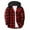 Red#3, variant on Axiiglly Men's Flannel Shirt Stylish Button Down Drawstring Plaid Hoodie Casual Long Sleeve Fall Hoodies with Flat Pocket S-XXXL