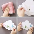 thumbnail image 3 of Ganchos de pared pegatinas forma de nube instalación sin taladro gancho de pared de baño gancho de toalla antideslizante estante de montaje en pared para cocina baño con 3 ganchos, 3 of 5
