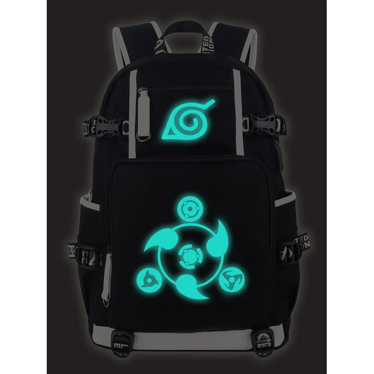 Roffatide Anime Backpack Luminous School Bag Leaf Village Sharingan Laptop  Backpack with USB Charging Port & Headphone Port