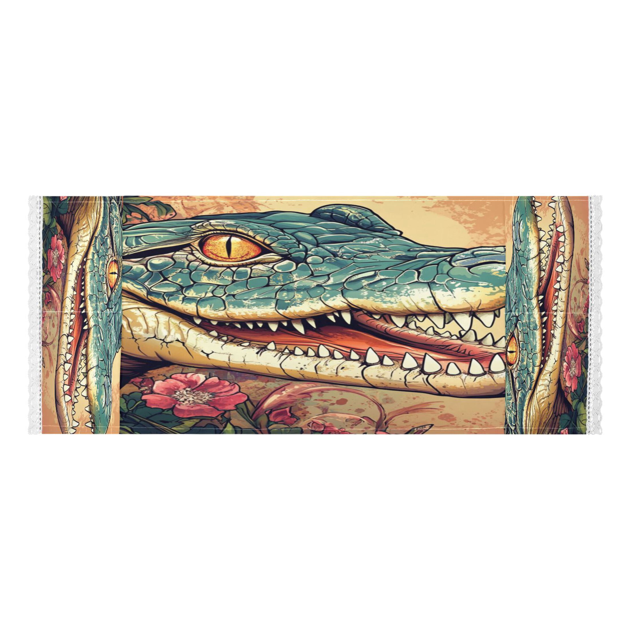 WOBOGO Crocodile Illustration in Realistic Style Washing Machine Cloth Dryer Refrigerator Top Cover Protective Non-Slip Mat For Kitchen Laundry