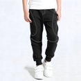 thumbnail image 5 of Edvintorg Boys Pants Solid Color Elastic Waisted Cuffed Sweatpant Outdoor Casual Workout Pant with Pocket Kids Clothes Boys Size 5-13, 5 of 5