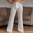 thumbnail image 2 of Pantalones club de punto sexy con aberturas para mujer - Prenda de croché de cintura alta para la playa/fiestas, S-L, 2 of 5
