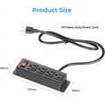 thumbnail image 2 of Wall Mount Power Outlet Strip, 4 Outlet Mountable Power Strip with Switch, 3ft Cord Under Desk Power Strip for Office/Industrial/Home, Flat Plug, Black, 2 of 4