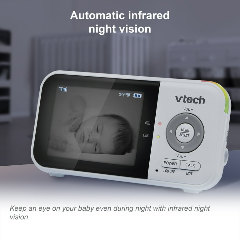 VTech Moniteur de bébé vidéo de 2,8 po avec veilleuse, VM3254 blanc de VTech  VM3254 
