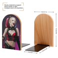 thumbnail image 2 of Harley Quinn Bookends Wood Book Divider Decor Shelves Non-Skid Book Stand 2 Pieces For Classroom Dormitory Bookshelf Office Home, 2 of 7