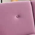 thumbnail image 4 of 72.5" Convertible Sofa Bed, Accent Daybed with Adjustable Backrest, Side Pockets, 2 Throw Pillows, Gold Metal Legs,  Adjustable Upholstered Sofa Couch for Living Room, Apartment, Pink, 4 of 9