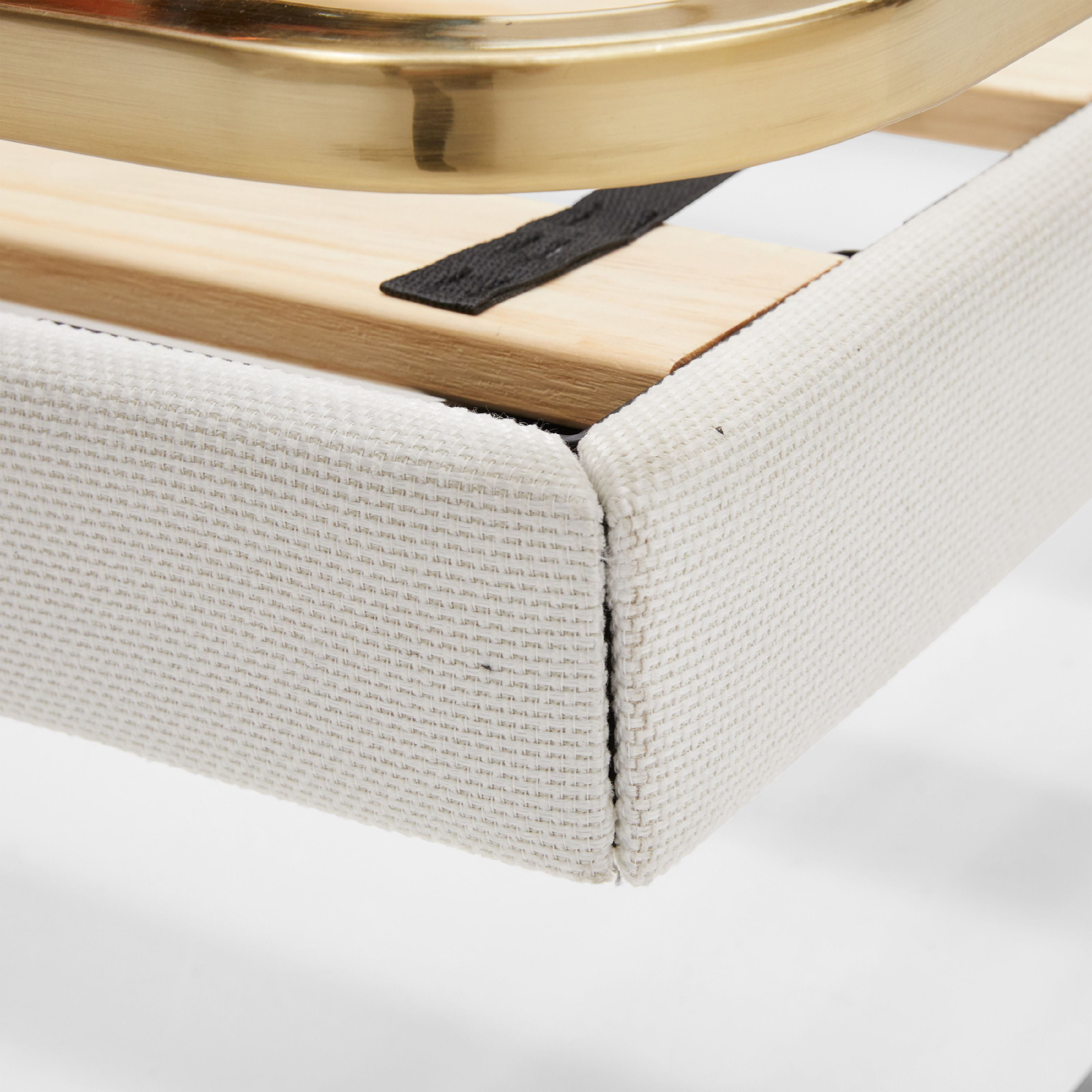 Modrn Glam Marni Upholstered Platform Bed King In Ivory