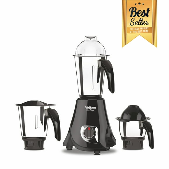 Vidiem Eva Nero 650W / Stainless Steel Jars - Indian Mixer Grinder, Spice & Coffee grinder 110V for use in Canada / USA