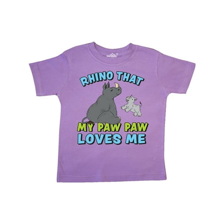 

Inktastic Rhino That Paw Paw Loves Me with Cute Rhinos Gift Toddler Boy or Toddler Girl T-Shirt