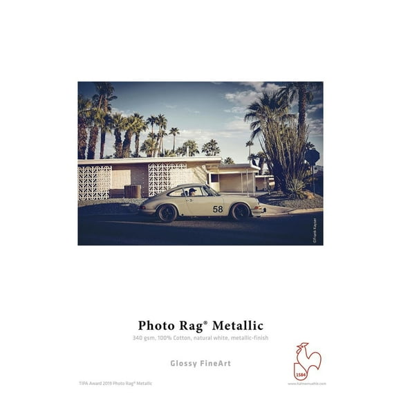 Hahnemuhle PhotoRag Metallic, 340gsm, Fine Art, Natural White, Hi-Gloss Inkjet Paper, 13 x 19", 25 sheets