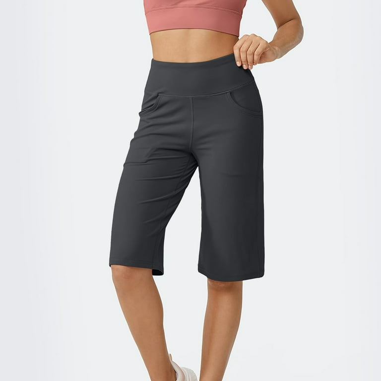 Ladies stretch knee length shorts clearance