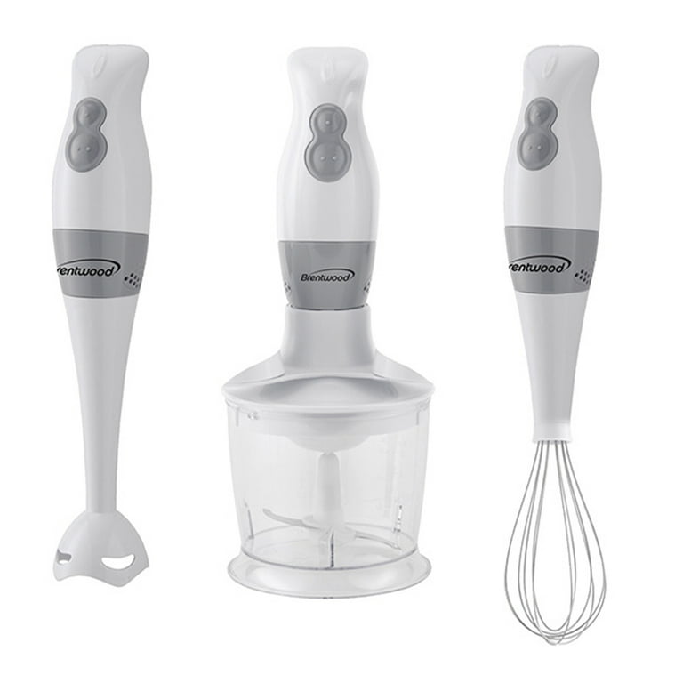 Brentwood Black 2-Speed Hand Blender & Food Processor with Balloon Whisk