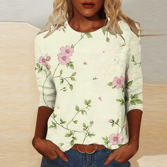 LiMoi Womens T Shirts Loose Fit with Pocket Quarter Length Sleeve Tops Oversized Tops for Women Western T Shirts Graphic Tees My Orders
