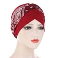 thumbnail image 2 of Cheers.US Women's Sleep Soft Turban Pre Tied Cotton India Chemo Cap Beanie Turban Headwear, 2 of 3
