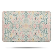 Pink Floral Pattern Bathroom Rugs Mat,Non Slip Microfiber Bathroom Rug,Rubber Backing,Soft Bathroom Mats for Bathroom Floor,Tub and Shower,17x27in(43x68cm)