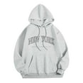 thumbnail image 3 of TYGHBN New Women's Letter Printed Round Neck Pullover Street Long Sleeve Pullover Hoodie Light Weight Zip up Hoodie Women Hoodie Women Teen Girl Clothes Hoodies Women Long Casual Top Women Casual, 3 of 3