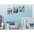 thumbnail image 5 of Ardemy Teal Ocean Canvas Wall Art Seascape Blue Painting Lighthouse Coastal Pictures Turquoise Landscape Artwork Framed for Bedroom Bathroom Living Room Home Office Wall Decor, 12"x16"x3 Panels, 5 of 6