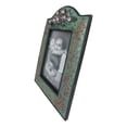 thumbnail image 4 of Western Silver Roses Turquoise Faux Tooled Leather Picture Photo Frame 4"X6", 4 of 5