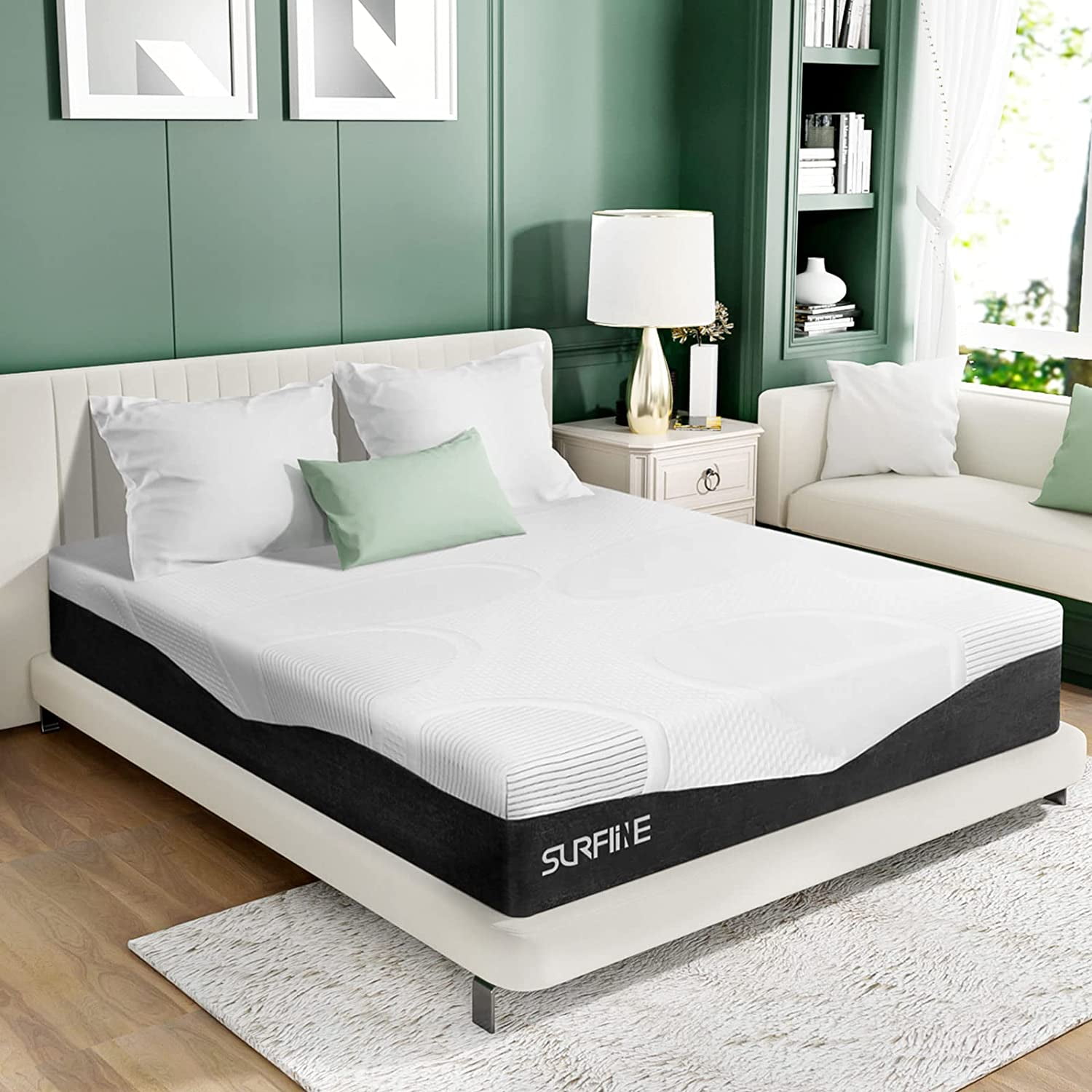 SURFLINE Queen Mattress,10 inch Cooling Gel Memory Foam Mattress with