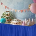 thumbnail image 3 of DecorRack Table Skirts 29 in x 14 ft Reusable Party Tablecloth Skirt with Adhesive Strip for Parties & Events, Royal Blue (Pack of 1), 3 of 4