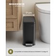thumbnail image 2 of SONGMICS Cubo de Basura, Basurero Pequeño de 10 L, con Tapa y Pedal, Acero, Cierre Suave, para Espacios Pequeños, Baño, Negro, 2 of 5