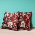 thumbnail image 4 of City Palace Throw Pillow in Red Pink Black 18x18, 4 of 5