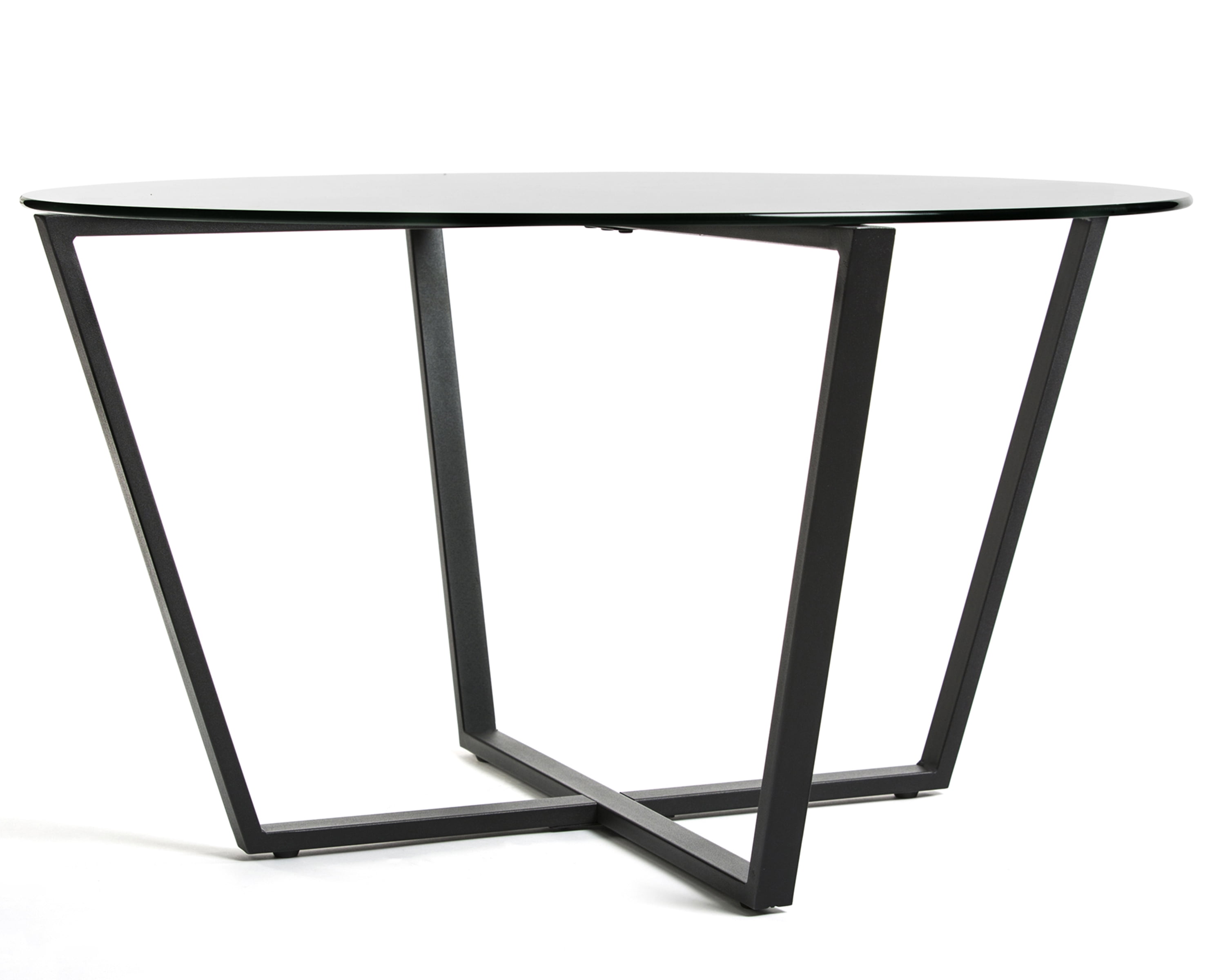 Mango Steam Metro Round Glass Coffee Table, Black