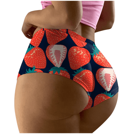 Fulorrnie Underwear for Women Breathable Seamless Cute Comfort Panty Briefs Cheeky Hiphuggers Panties  Red  XXXL