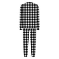 thumbnail image 5 of Family Pajamas Matching Sets Christmas Pjs Set Solid Color Long Sleeve Shirt and Pant Loungewear Sleepwear (Dad:2XL, Black-Plaid), 5 of 5