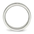 thumbnail image 2 of Auriga Fine Jewelry Stainless Steel Polished with Brushed Center CZ 7 mm Grooved Band for Women Size 10, 2 of 6