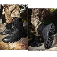 thumbnail image 4 of Zapatos Botas militares para hombre de senderismo con tobillo alto y cremallera lateral con cordones para acción de combate militar Ehuebsd Tenis De Mujer Tenis De Hombre, 4 of 5