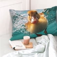 thumbnail image 4 of Fotbe Underwater Swimming Duck Funda de Almohada Decorativa Estilo Occidental, Lujo en Algodón, Fundas para Almohadas King, Cojín Estampado para Decoración del Hogar-14"x20", 4 of 6