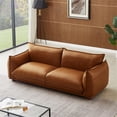 thumbnail image 3 of Maner Mid-Century Modern Luxury Living Room Couch in Cognac Tan Leather, 3 of 6