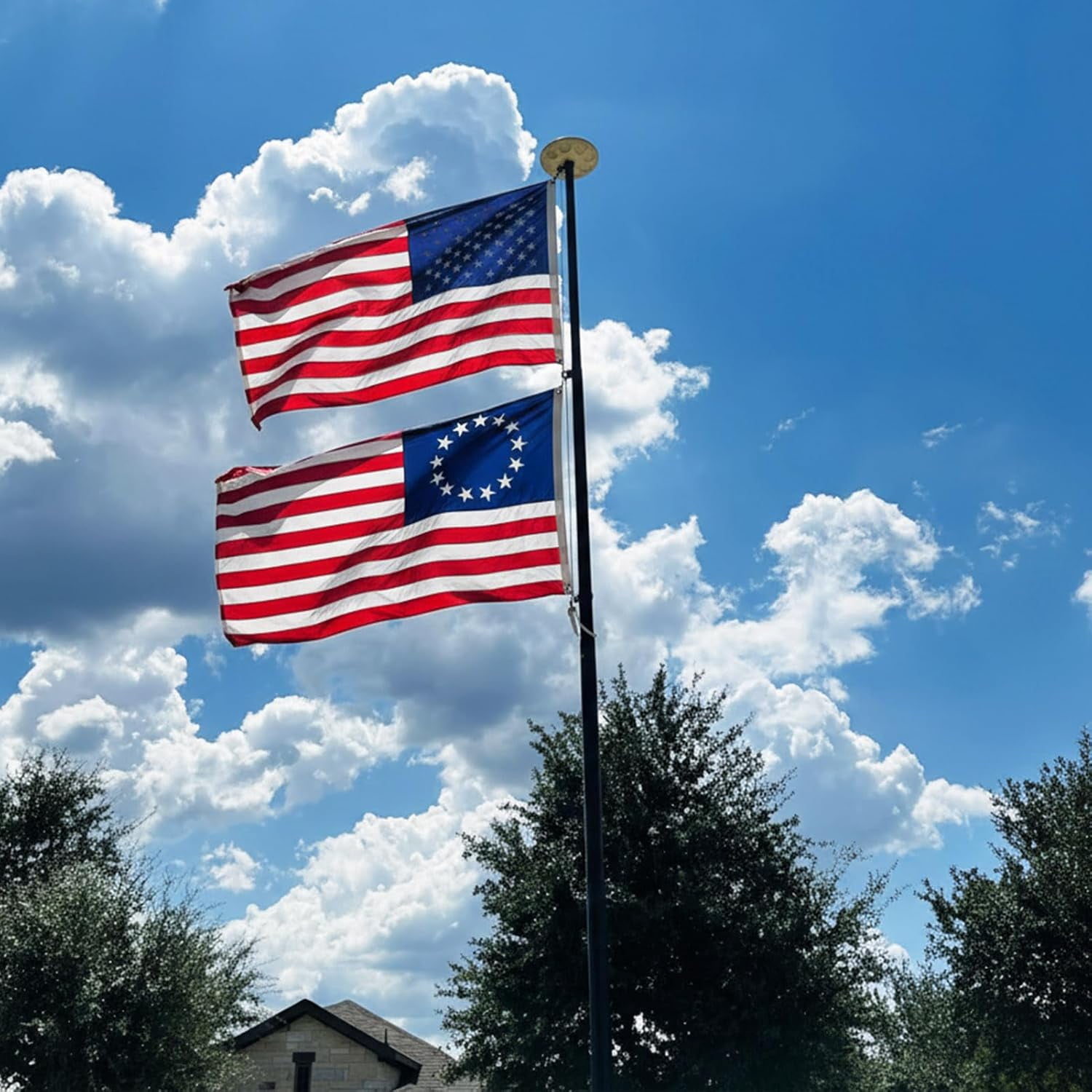 Lanola Betsy Ross Flag 3x5 Feet Embroidered 13 Star American Flags for 250th Anniversary Heavy Duty Outdoor Colonies Banner for Outside