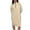 Beige, variant on CharmCyan Long Sleeve Quarter Zip Pullover Dress for Women Relaxed Fit Casual High Neck Sweatshirt Dress Comfortable Design Beige L