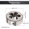 thumbnail image 2 of HUGFEGWE 1/2-13 Round Die, Machine Thread Right Hand Threading Die, Alloy Tool Steel 1pcs CJB91-23381, 2 of 6