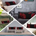 thumbnail image 6 of Red Rose Body Pillow Covers, Vintage Abstract Garden Flower Floral Black Soft Throw Pillow Cases with Invisible Zipper, Decorative Pillowcase Pillows Protectors for Sofa Bed Couchair 20"x54", 6 of 9
