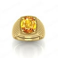 thumbnail image 2 of Shree Jewelrs Original Certified Natural Yellow Sapphire (Pukhraj) Ring - 10.25 Ratti Certified Handcrafted Ring Jupiter Ring, PANCHDHATU Gold Plated Ring for Men and Women, 2 of 5