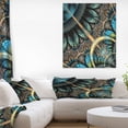 thumbnail image 1 of Large Blue Brown Fractal Floral Pattern - Floral Canvas Art Print, 1 of 3