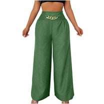 Kaemgyyd Palazzo Pants for Women High Waisted Wide Leg Stretchy Trousers Vintage Casual Flowy Pants Outfit